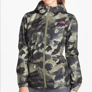 The North Face camo rain jacket